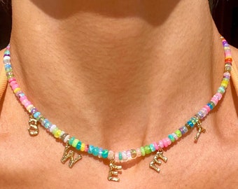 Personalized Lite Brite - Rainbow Opal Choker