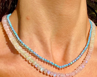 Rainbow Moonboots - Hand Knotted Moonstone Necklace on Rainbow Silk Thread