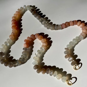 Peach Moonboots - Moonstone Gemstone Candy Necklace