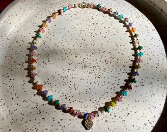 Little Love - Heishi Gemstone and Pearl Necklace