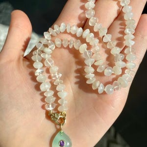 Swiss Miss Hand Knotted Moonstone Gemstone Candy Necklace