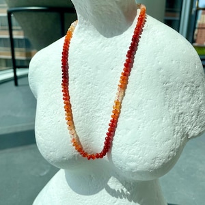 Hot Tamales Hand Knotted Mexican Fire Opal Gemstone Candy Necklace