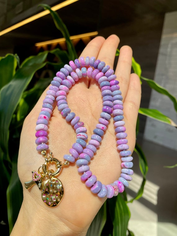 Flyin Purple People Eater Neon Opal Candy Necklace Etsy