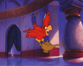 Aladdin Iago for the Win Hand Painted Animation Cel Art Reproduction