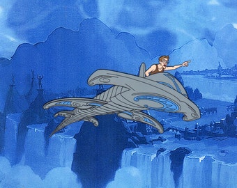 Atlantis Milo on the Attack Painted Animation Cel Art Reproduction