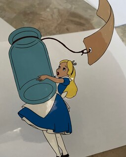 Alice in Wonderland Down to Size Hand Painted Animation Cel Art
