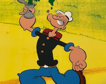 Popeye The Sailor Man. Hand Painted Animation Cel Art Reproduction.
