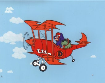 Hanna Barbera Dick Dastardly and Muttley Stop that Pigeon Hand Painted Reproduction Animation Cel Art. Yogi's Treasure Hunt