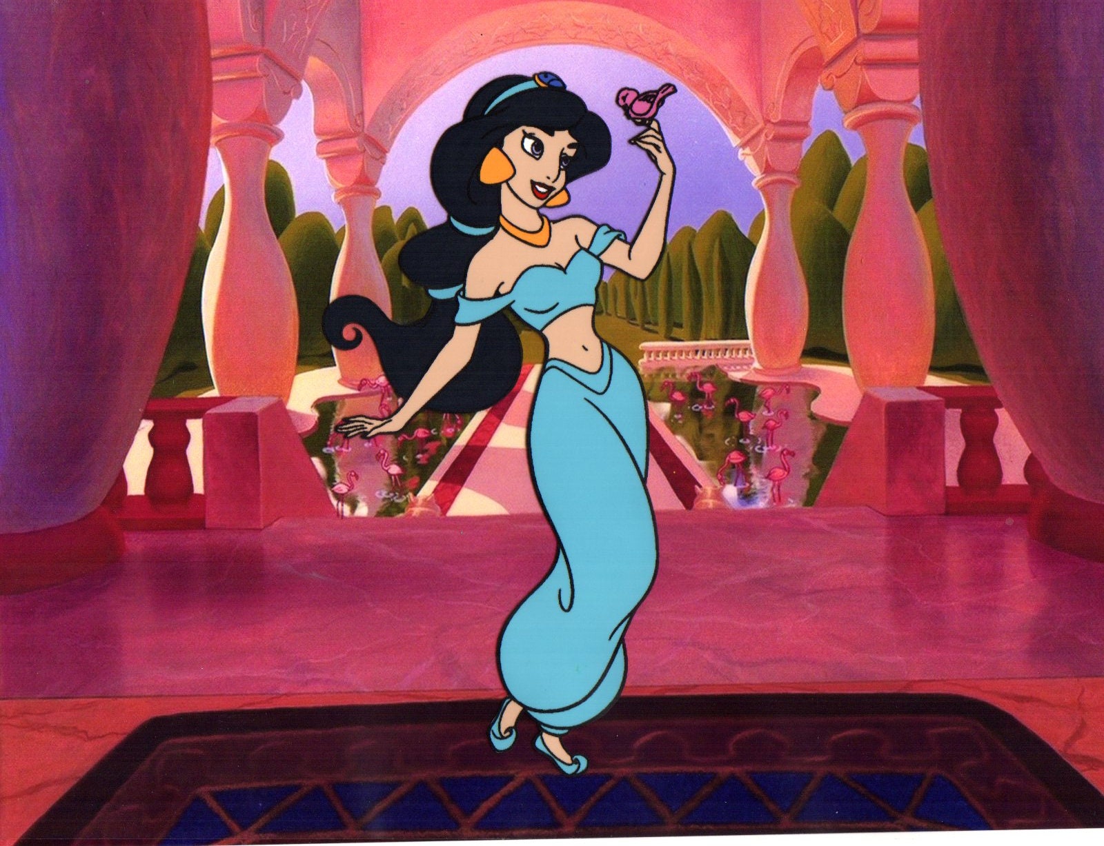 D23 art of jasmine ピンバッジ　LE1000　アラジン Aladdin Princess Jasmin Hand Painted Animation Cel Art