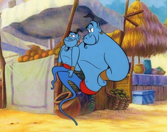 Aladdin Genie The Ventriloquist Hand Painted Animation Cel Art Reproduction