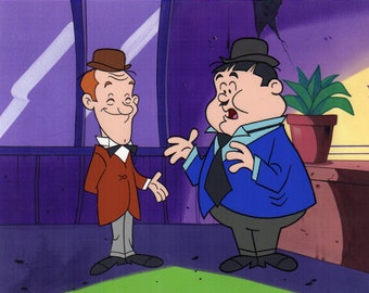 Hanna Barbera The Laurel and Hardy Show Hand Painted Reproduction Animation Cel Art. Yogi's Treasure Hunt