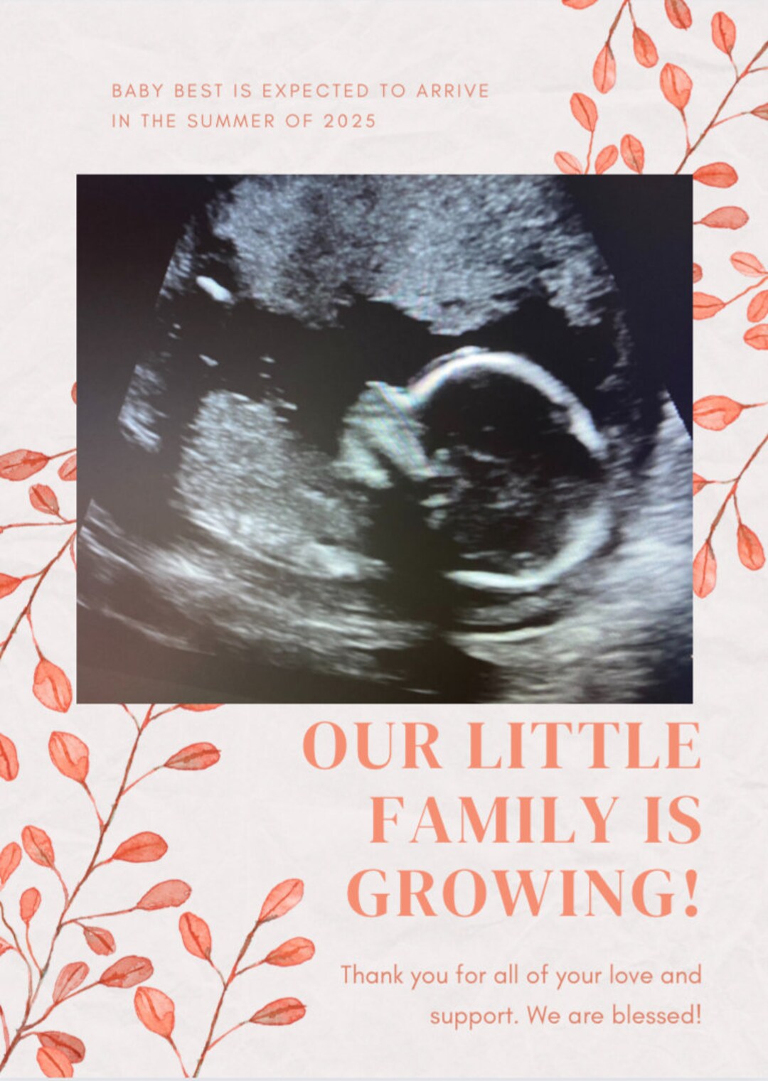 Our Family is Growing. Birth Announcement Social Media Ultrasound