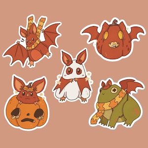 ハロウィーンのセドリック ステッカー パック | ファンタジー ビニール ステッカー 5 枚パック | プランナー ジャーナル 光沢ダイカット ステッカー | Clodle Illustrations