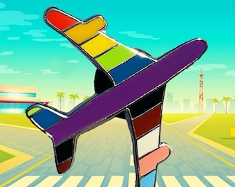 Pride Progress Airplane Pin (for shipping/postal services)