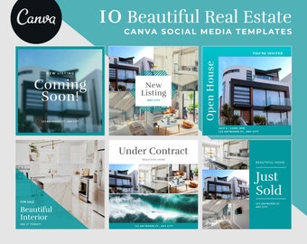 Real Estate For Sale Open House Teal Animated Canva Templates Just Listed Social Media Templates Beautiful Home Realtor Sold