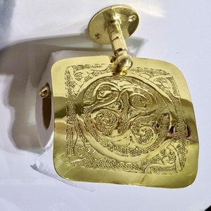 Porta carta igienica in ottone fatto a mano - Design marocchino - Porta rotolo in ottone per bagni