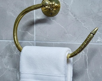 Porte-serviettes marocain en laiton fait main – Décoration de salle de bain bohème vintage