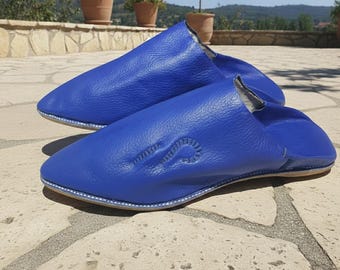 Handmade Moroccan Babouche Slippers for Men – Natural Leather Traditional Shoes