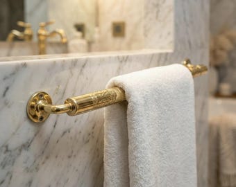 Handmade Brass Roll Holder – Vintage Bathroom Towel Rack