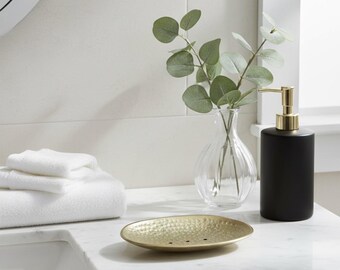 Handmade Unlacquered Soap Dish – Vintage Brass Holder