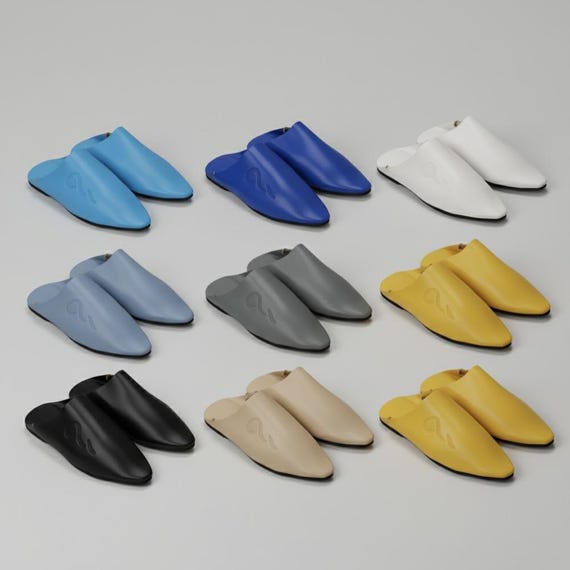 Handmade Moroccan Babouche Slippers for Men – Natural Leather Traditional Shoes