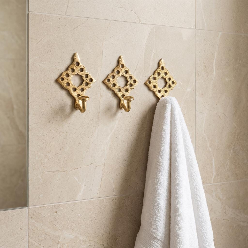 Brass Wall Hooks - Handmade Towel & Robe Holders