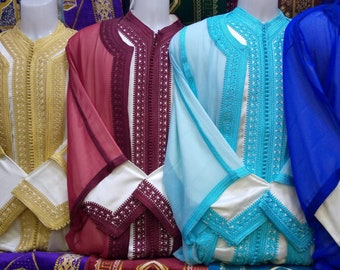 Handmade Moroccan Jabador: Men&#39;s Embroidered 3-Piece Set