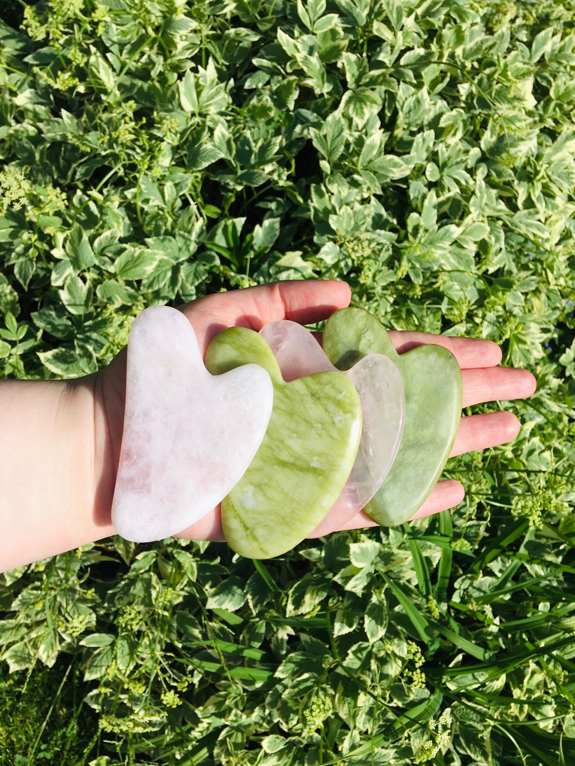 GUA SHA made from natural JADE for facial massage skin | Etsy