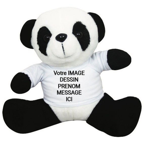 Doudou Panda à personnaliser. Peluche Panda personnalisable -  France