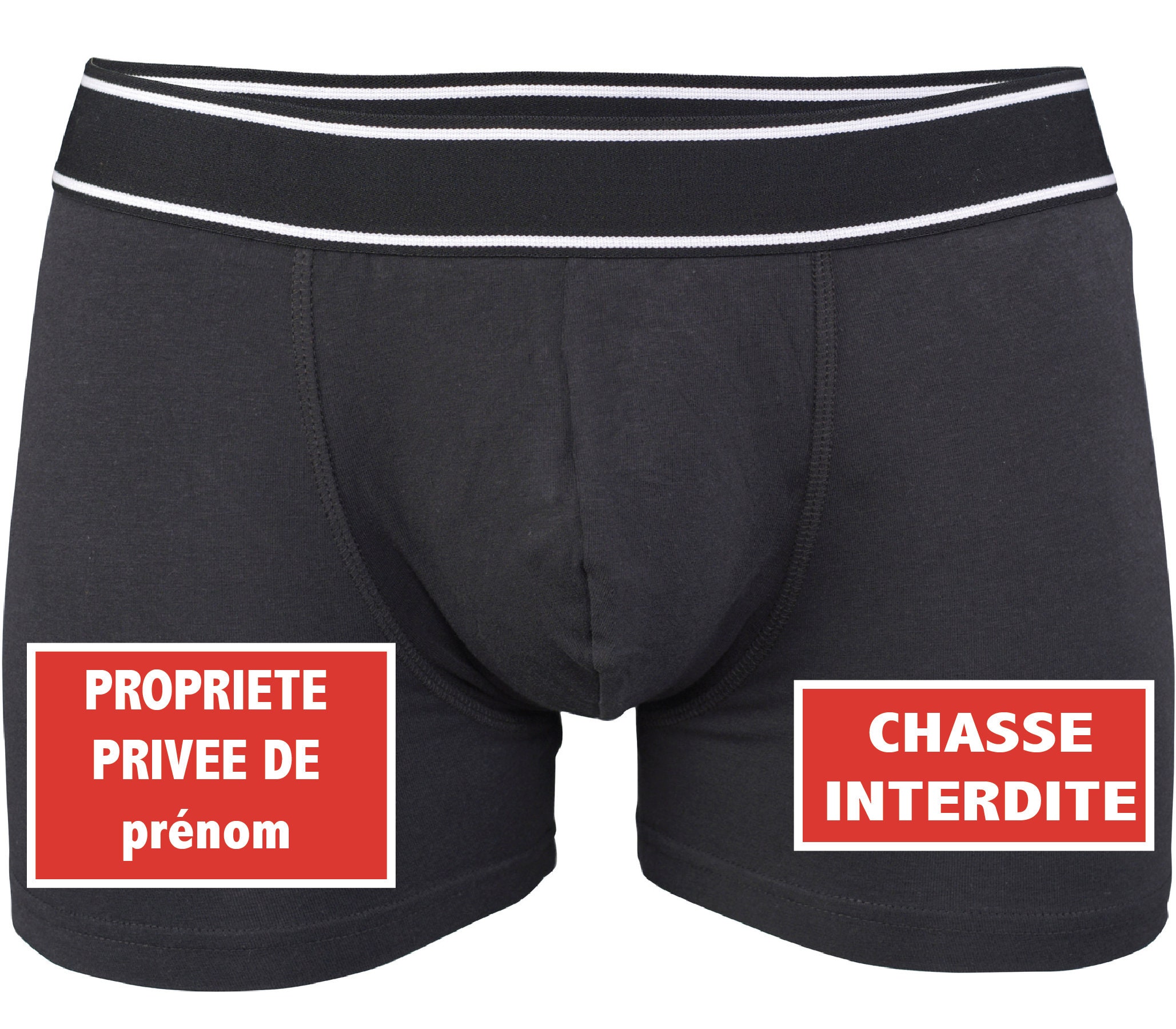 Boxer calecon homme personnalise avec inscription PROPRIETE PRIVEE Prenom Etsy France