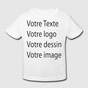 White children's T-shirt to customize. Touched cotton. 190 g/m