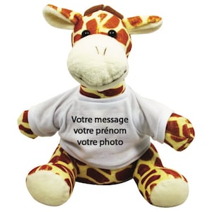 Giraffe to customize. Photo giraffe or giraffe text or both. super plush gift for kids