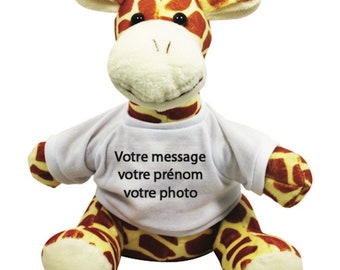 Girafe à personnaliser. Girafe photo ou girafe texte ou les deux. super cadeau peluche pour enfants