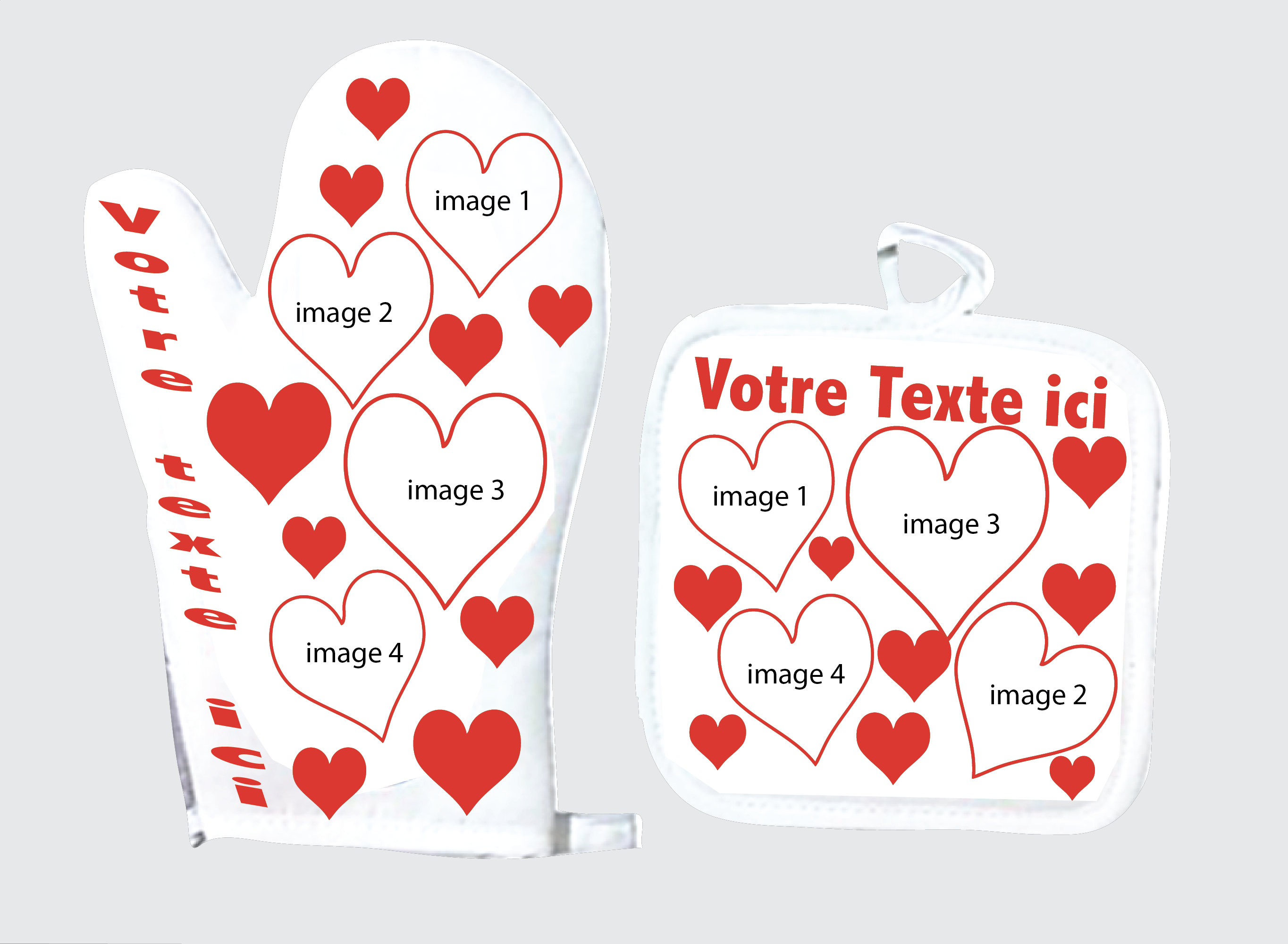 Ensemble de Manique et Gant Cuisine Personnalisable. Cadeau .