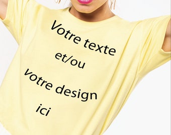 Tee-Shirt à personnalisé - T-Shirt unisexe bio - ajouter votre texte et ou logo - personnalisation, customisation, design sur vêtement
