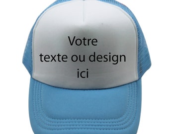 Colorful cap with personalized net. Men's cap, women's cap, first name design, logo, slogan.