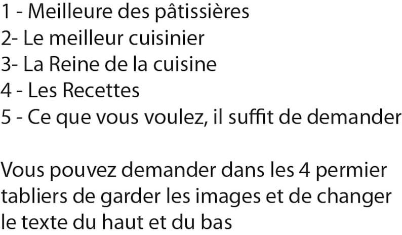 Tablier de cuisine personnalisable pas cher de couleur blanc pour homme et pour femme image 7