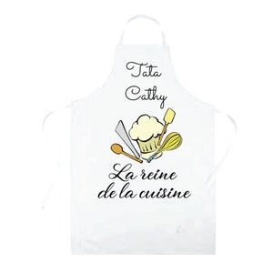 Tablier de cuisine personnalisable pas cher de couleur blanc pour homme et pour femme image 3