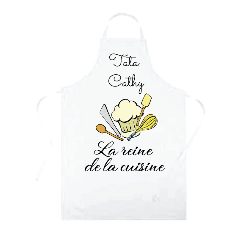 Tablier de cuisine personnalisable pas cher de couleur blanc pour homme et pour femme image 3