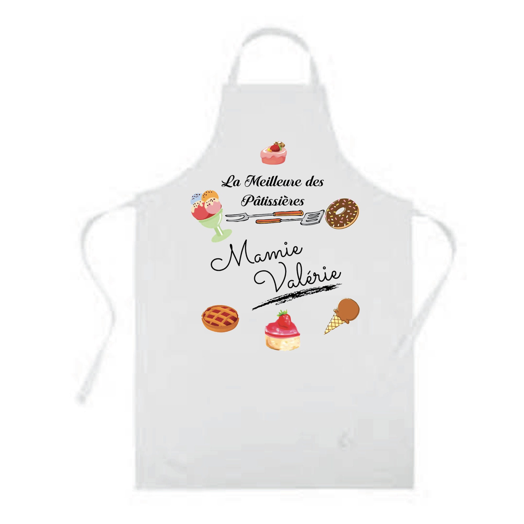 Tablier de Cuisine Personnalisable Pas Cher Couleur Blanc Pour Homme et Femme