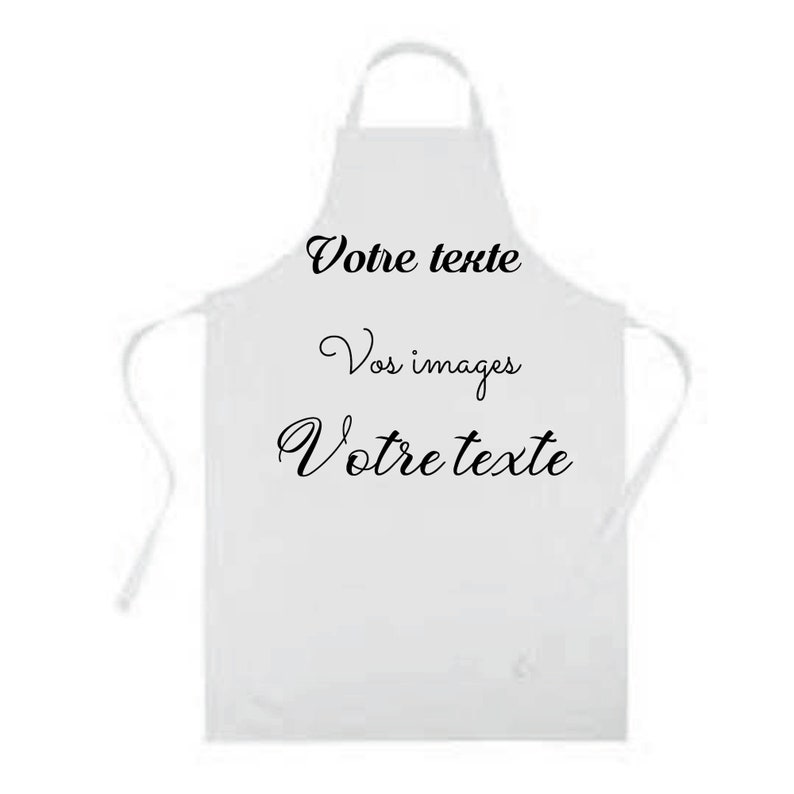 Tablier de cuisine personnalisable pas cher de couleur blanc pour homme et pour femme image 5