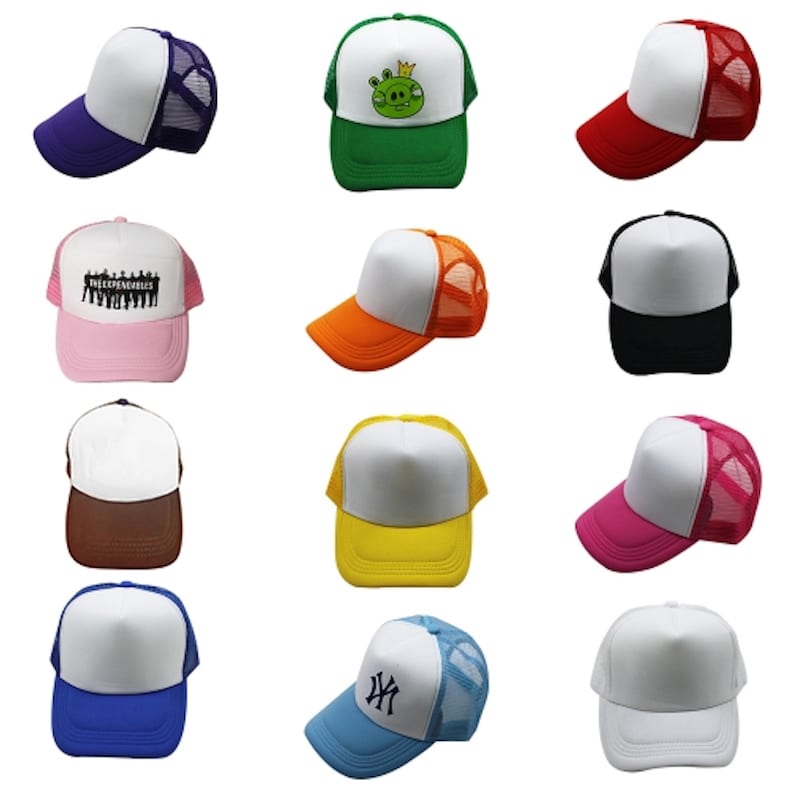 Casquette colorée à filet personnalisée. Casquette homme, casquette femme, prénom design, logo, slogan. image 2