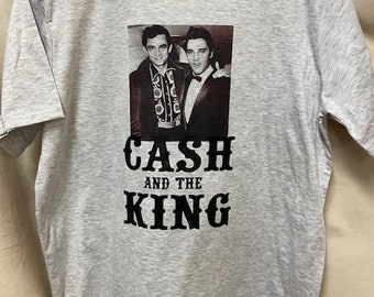 Johnny CASH and ELVIS T-Shirt. The KING and Johnny Cash T-Shirt. T-Shirt for him or for her. Unisex.