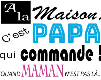 C'est Papa qui  commande: transfert thermocollant Patch écusson sticker tissus textile