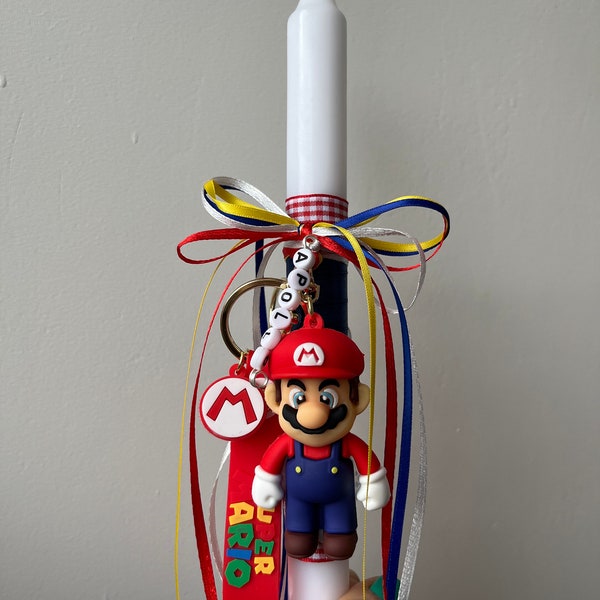 Super Mario Easter Candle Lambada And Box Handmade Pascha Candle Christening Candle Traditional Lampada