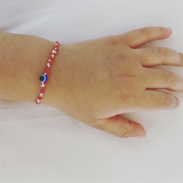 Kids Baby Protection Bracelet March Traditional Red and White Evil Eye Spring Sun Protection Lovely gift Siblings Mum and Kids Bracelet