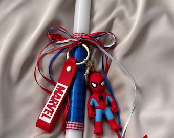 Super Hero Easter Candle Lambada Handmade Pascha Candle Christening Candle Traditional Lampada