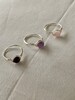 3 Amethyst And Rose Quartz Gemstone Wire Wrapped Rings Handcrafted Silver  Wired Ring Unique 