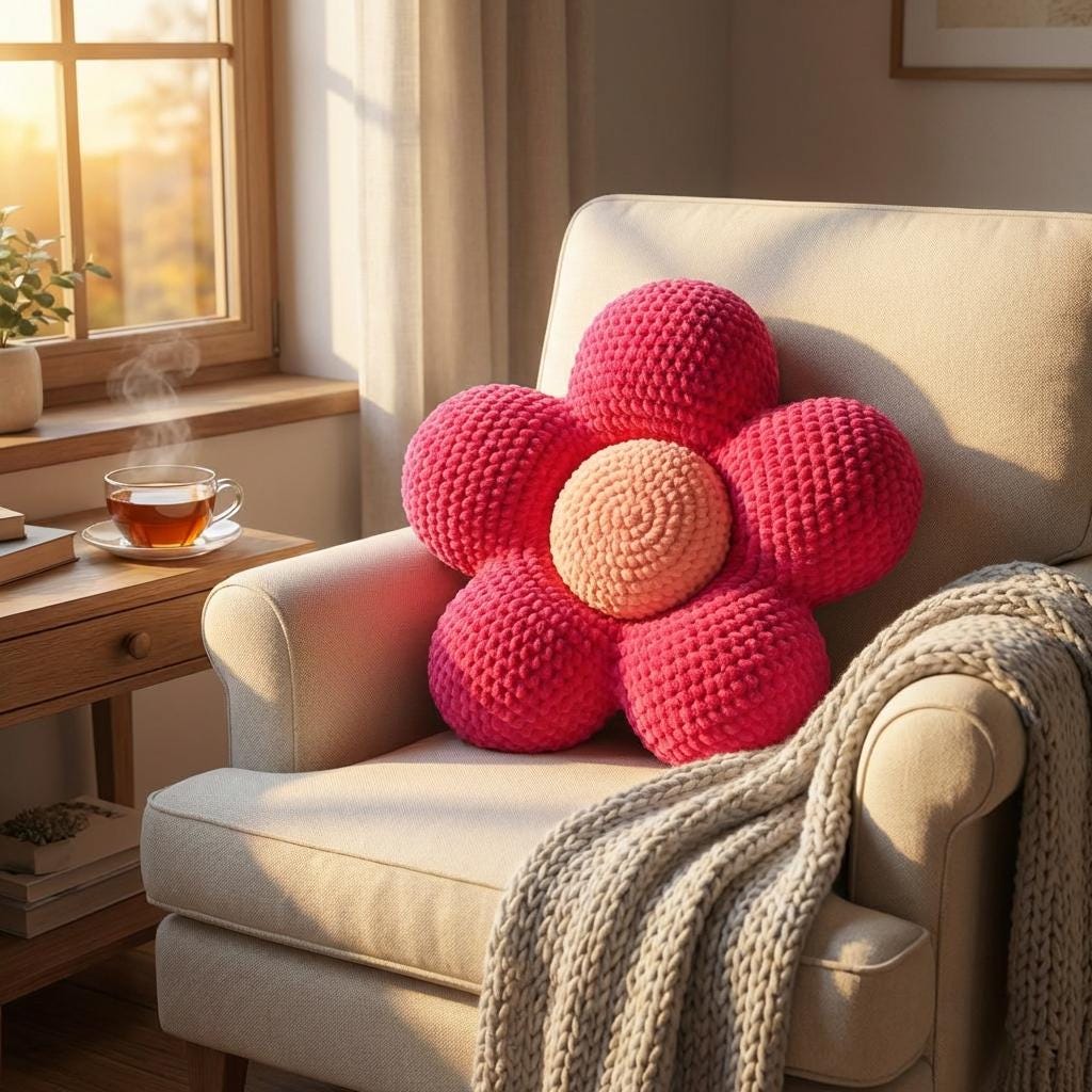 30 Flower Pillow Crochet Patterns for Cozy, Giftable Home Décor 21 Flower Pillow Crochet Pattern PDF – Daisy Cushion