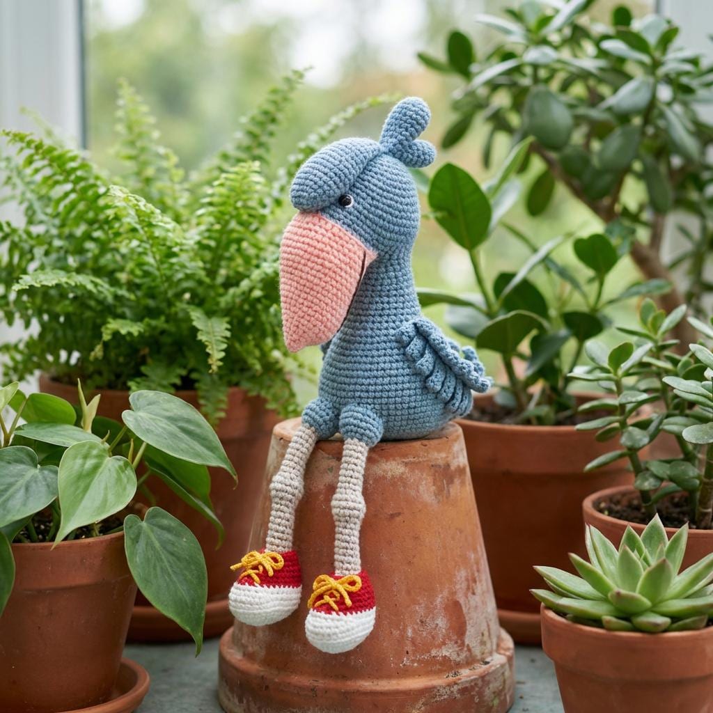 35 Funny Crochet Patterns to Add a Playful Twist to Your Next Project 29 Shoebill Amigurumi Bird Toy